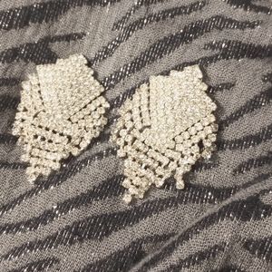 Diva Chandelier Rhinestone Costume Clip-On Earrings